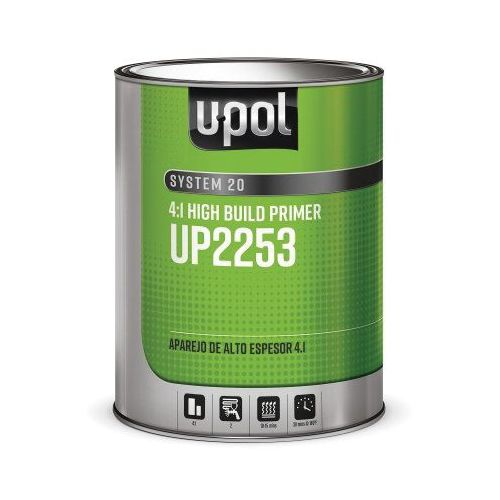 U-POL UP2277V UP National Rule High Build Primer, 1 Gallon Tin, White, 4:1 Mixing