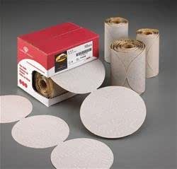 6" Grit Premier Red Stick-On Disc Roll - 100/roll Carborundum