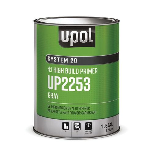 POL UP2253 National Rule High Build Primer, 1 Gallon Tin, Gray, 4:1 Mixing