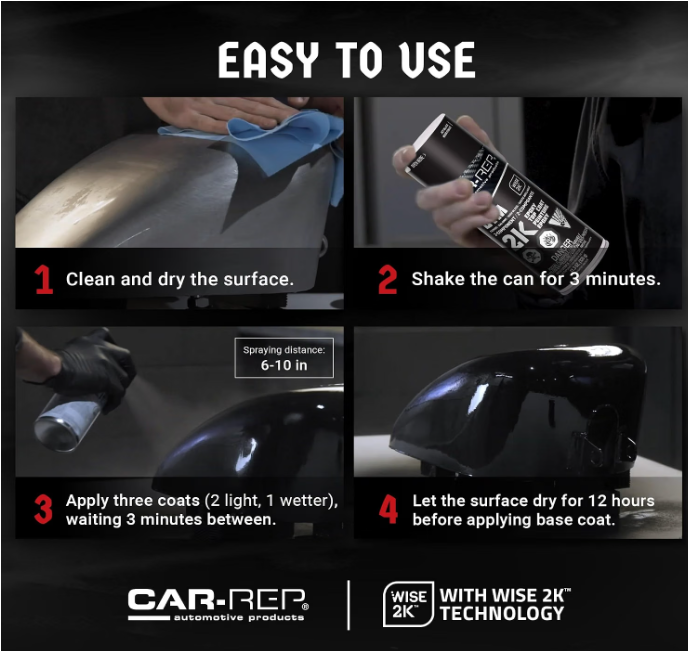 Car-Rep 2K Epoxy Color Top Coat – Jet Black High Gloss, 320g