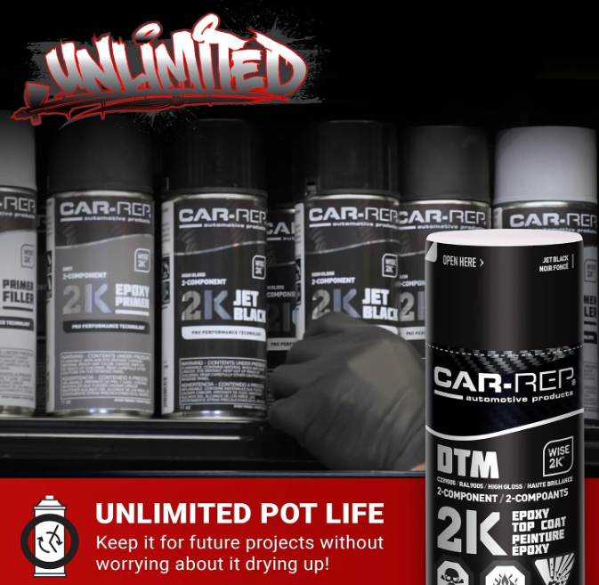 Car-Rep 2K Epoxy Color Top Coat – Jet Black High Gloss, 320g