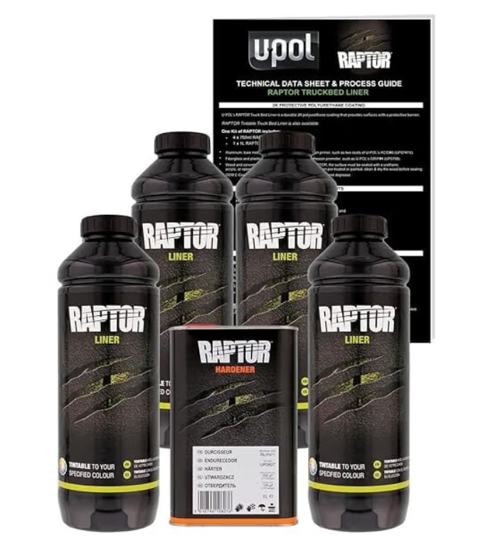 U-POL Raptor Spray-On Truck Bed Liner Kit  – 1 Gallon (3.785L)